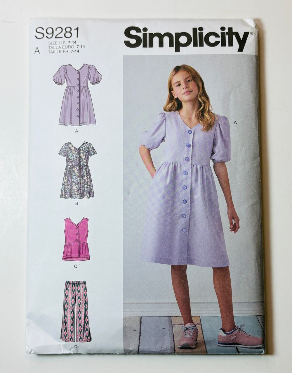 Girls Simplicity 9281 Size 7-14 Summer Outfit Dress, Top Pants - vn